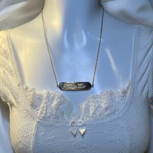 Miss Me Gold Toned Double Sided Pendant Necklace - Je Taime